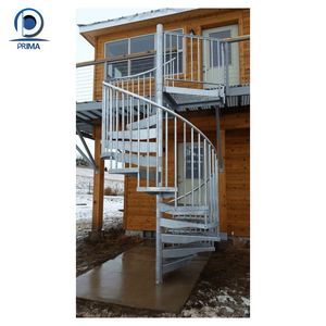 Nhà Sản Xuất Bán Hàng Trực Tiếp Penthouse Biệt Thự Trong Nhà Cầu Thang Tread Và Thép Carbon Lan can Cong Cầu Thang Xoắn Ốc Cầu Thang - Product Image 2