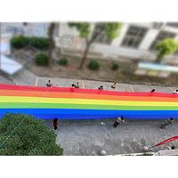 Foule imprimée personnalisée portable et bannière de drapeau arc-en-ciel géant pour les défilés de rue