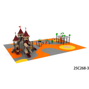 Équipement de terrain de jeu pour enfants <span class=keywords><strong>en</strong></span> plein air personnalisé <span class=keywords><strong>avec</strong></span> revêtement <span class=keywords><strong>en</strong></span> caoutchouc, diapositives, balançoires, cadres d'escalade pour le commerce - Product Image 3