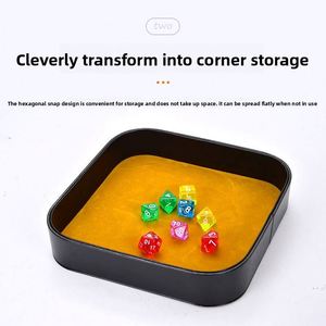 Caja de almacenamiento de dados de cuero PU, accesorios tallados para juegos de mesa, tela de terciopelo transfronteriza en stock, llave para artículos varios - Product Image 4