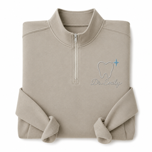Sweat-shirt d'hiver personnalisé à col montant et fermeture éclair, broderie nom personnalisé DDS DMD Dentiste Hygiéniste Dentaire RDH, cadeau de remise de diplôme - Product Image 5
