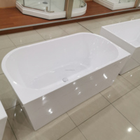 Baignoire autoportante moderne en acrylique pour adultes, à poser contre le mur, pour salle de bain intérieure