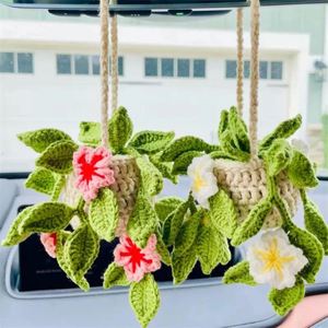 Ornement suspendu en laine au crochet fait main moderne avec motif miroir de voiture pour décoration intérieure - Product Image 6