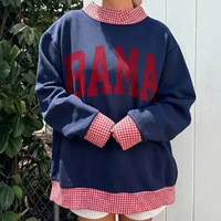 Sweat à capuche personnalisé pour femme, col montant simple face, motif hip-hop par transfert thermique, lettres en relief, pour les matchs des équipes universitaires