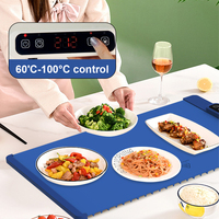 Plateau Chauffant Alimentaire en Silicone Pliable et Enroulable, Tapis Chauffant Électrique Flexible pour Buffet, Nappe Chauffante Portative