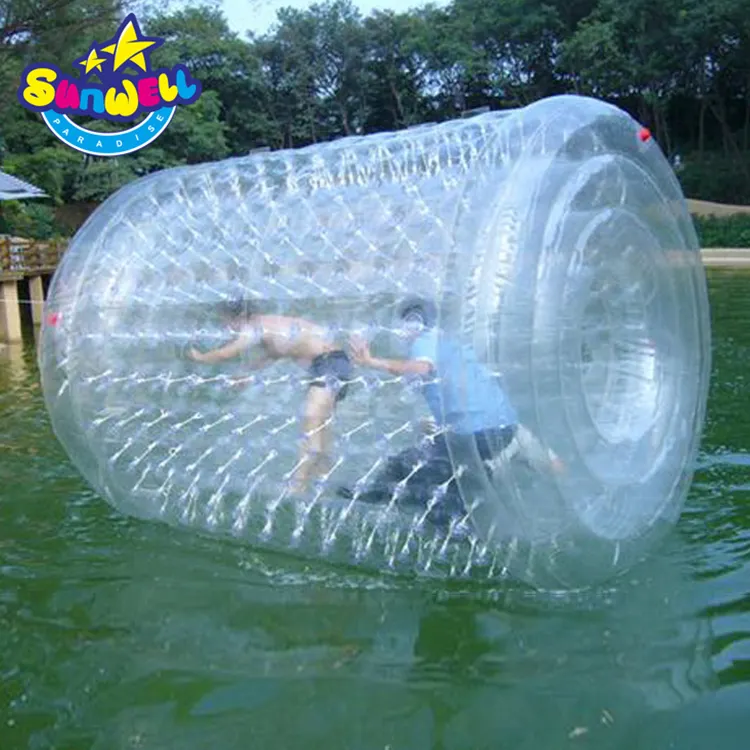 Bola de agua inflable para caminar para niños, rueda de agua inflable de TPU, rodillo para caminar
