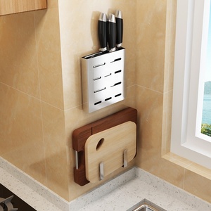 Estante de cuchillos de cocina de acero inoxidable 304 desmontable y ensamblable con doble nivel, estante para condimentos, accesorio de cocina - Product Image 4