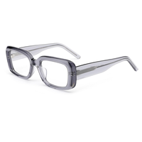 Lunettes de vue unisexes à monture ovale pour hommes et femmes Lunettes populaires unisexes en acétate transparent brillant