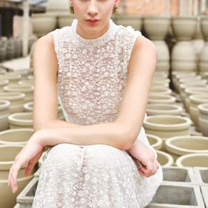 ZUKA robe d'été élégante pour femmes avec écharpe à effet dentelle longue panneau arrière attaché mode vêtements décontractés - Product Image 2