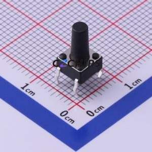 UK-B0202-G11-DP25 Tactile Switch Through hole-4P,6x6mm Switch Single Pole Single Throw Round Button 2.5N Through Hole - Product Image 1