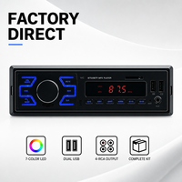 VOLOX 7 Renkli Işıklar 1 DIN Araba MP3 Çalar 12V Stereo Radyo Uzaktan Kumanda için FLAC Desteği 4-RCA Çift USB TF-Slot