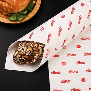Papel para Hamburguesas Antigrasa, Desechable, de Grado Alimenticio, para Empacar Sándwiches, Pollo Frito, Galletas, Bandeja Comercial de Papel Personalizada - Product Image 5