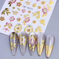 Autocollants pour ongles TSZS, vente chaude, design de fleurs et de feuilles en relief 5D, floraux, non toxiques, pour la décoration des ongles DIY