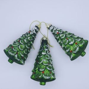 Adorno Navideño de Cristal Soplado Verde Retro, Impreso con UV, Hecho a Mano, de Alta Calidad - Product Image 4