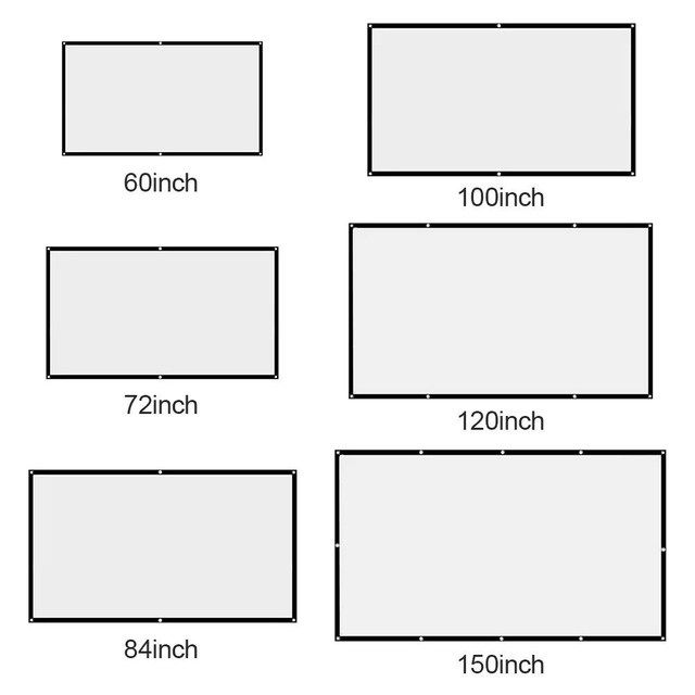 Projector Screen 30-200inch Projector Home Theatre 4:3 16:9 Screen for Projector Proyector Screen
