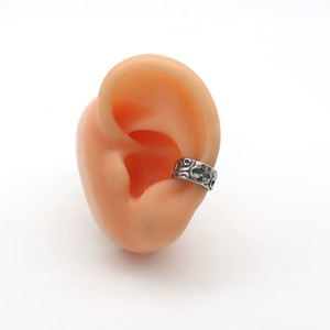 Boucles d'oreilles manchette Yunnique, design squelette, en argent tibétain, bijoux de fête, sans perçage requis - Product Image 4