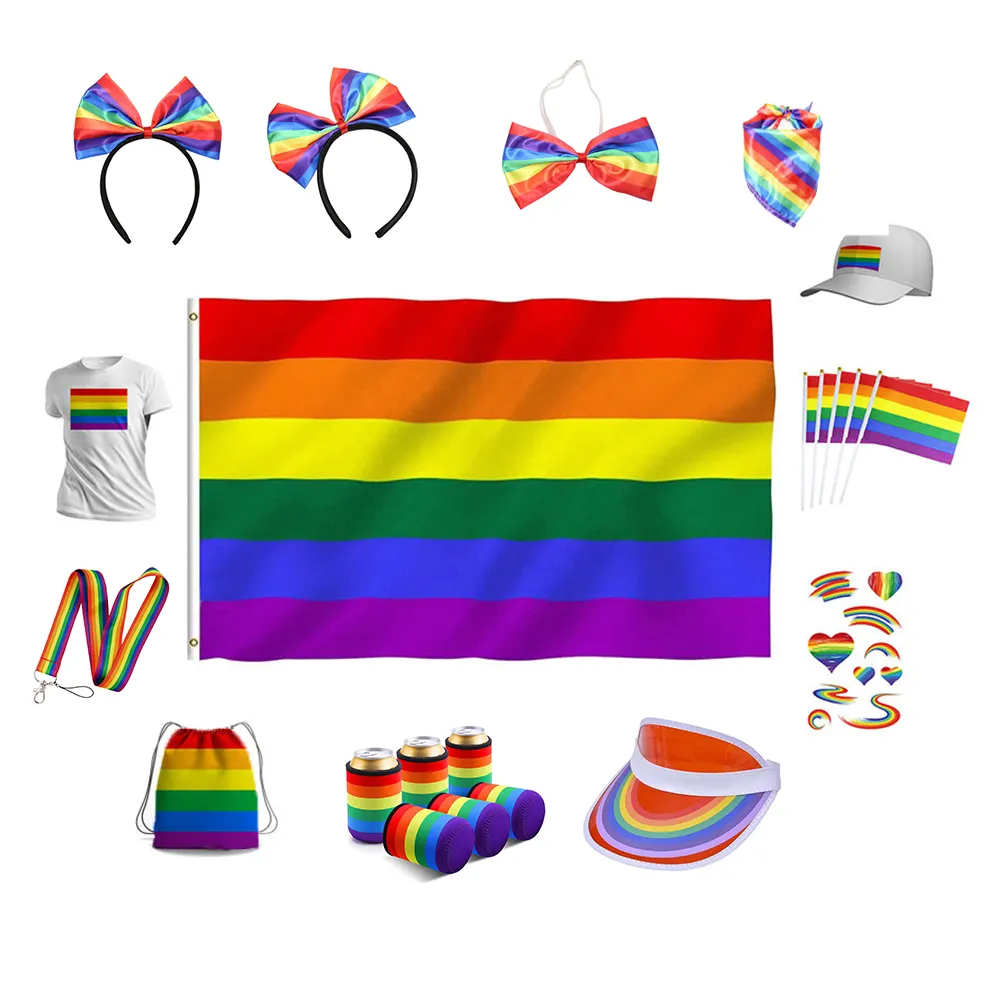 June Pride Maand Festival Parade Relatiegeschenk Sets Homo-Lesbische Pride-Thema Vlagitems Feestartikelen