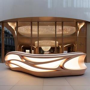 Bàn tiếp tân bằng sợi thủy tinh có thể tùy chỉnh với thiết kế cong mềm mại dành cho nội thất thương mại sang trọng - Product Image 3