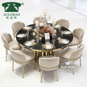 Modern Restaurant Stainless Steel <b>Round</b> Wedding <b>Tables</b> and Chairs for Events - Product Image 3
