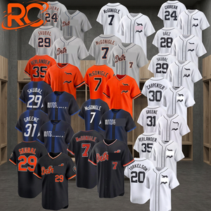 Camisetas de Béisbol para Hombre de Manga Corta, Transpirables, con Nombre del Equipo Serigrafiado, 100% Poliéster, Ajuste Cómodo, para Detroit - Product Image 3