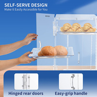 Présentoir à pâtisserie personnalisé, présentoir à pâtisserie amovible à 3 niveaux, présentoir à beignets en acrylique transparent avec accès à la porte arrière