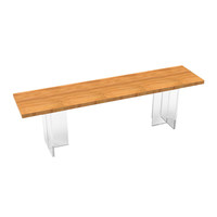 Moderner Schwebender Esstisch Kirschholzfurnier-Oberfläche Klare Acrylbeine Transparenter Schreibtisch Minimalistisches Wohnmöbel