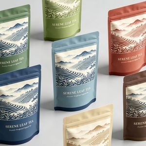 Factory Direct Low MOQ Custom Matte Finish <b>Zip</b> Lock Tear Notch Resealable Stand Up Pouch For Loose Leaf Tea Packaging <b>Bag</b> - Product Image 3
