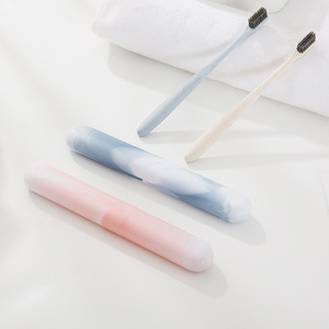 Travel Toothbrush Case Plastic 20cm X 2.5cm Blue Gray With Cover For Portable Storage - Product Image 1