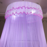 Moustiquaire de lit dôme ronde décorative et élégante à 360 degrés, 100 % polyester écologique, pour l'été, avec rideau de lit en dentelle