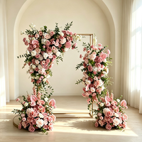 Arche de fleurs artificielles en soie rose réaliste A-2005 pour événements, fêtes et mariages, décoration de toile de fond pour arche de mariage