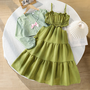 Abbigliamento per bambini <span class=keywords><strong>vestiti</strong></span> per ragazze Set abito da ragazza Set due pezzi, primavera e autunno abiti Top a maniche lunghe per bambini - Product Image 1