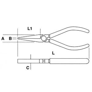 BETA - 010100096 1000V Alicates de punta redonda larga-EAN 8014230469430 1000V Alicates aislados y cortadores Alicates aislados - Product Image 2