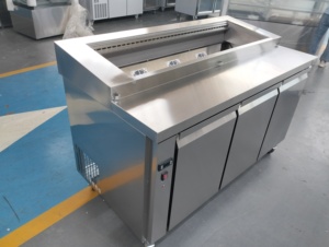 Refrigeratore <span class=keywords><strong>per</strong></span> <span class=keywords><strong>Pizza</strong></span> e Insalate in Acciaio Inox 304 <span class=keywords><strong>con</strong></span> Tagliere e Vano Refrigerato Inferiore - Product Image 4