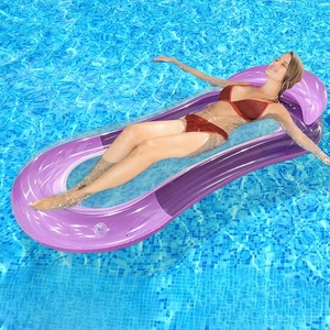 Venta al por mayor PVC adultos hamaca inflable Red de natación tela flotante cama almohadilla piscina flotador plataforma agua estera inflable niños - Product Image 4