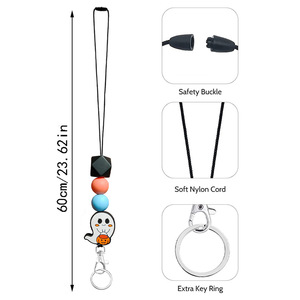 Nouveau collier citrouille en silicone pour Halloween, avec une boucle de sécurité détachable pour accrocher des cartes d'identité et des clés. - Product Image 4