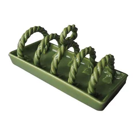 Suporte de brinco de cerâmica, suporte verde personalizado para tortilha, atacado, cozinha, assar pão