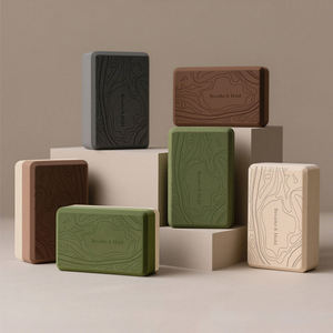 Brique de yoga personnalisée avec logo, 260g, 369 pouces, exercice, entraînement, fitness, gym, antidérapante, EVA, marron, bloc de yoga, accessoires de Pilates - Product Image 1