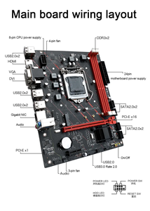 Jginyye H61M-G lga 1155 DDDDDD3 दोहरी चैनल डेस्कटॉप मदरबोर्ड इनटेल चिपसेट sata सपोर्ट करता है 16 जीबी रैम - Product Image 4