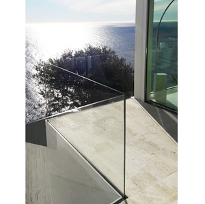 Barandillas <span class=keywords><strong>de</strong></span> Vidrio sin Marco para Villas Modernas, Barandilla <span class=keywords><strong>de</strong></span> Aluminio para Balcón Exterior, Sistema <span class=keywords><strong>de</strong></span> Perfiles en Forma <span class=keywords><strong>de</strong></span> U, Pasamanos para <span class=keywords><strong>Escaleras</strong></span> - Product Image 5
