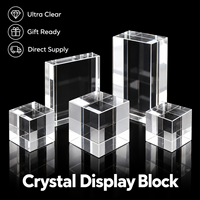 Bloc de cristal brut transparent rectangulaire en cristal optique K9 HBL en gros pour gravure laser 3D