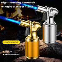 Briquet torche de camping portable moderne, coupe-vent, réglable, à flamme jet et bleue, rechargeable au butane, durable, pour cigares