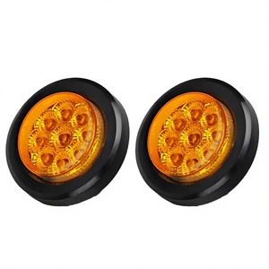 Feux de gabarit rouges pour roues de véhicule, 2 pouces, 9 LED, 12-24V, pour camions, remorques, camping-cars, lampe d'identification, IP65 - Product Image 3
