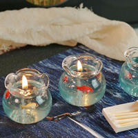 Aquarium-Duftkerze Fischbecken-Gelee-Wachs Aromatische Glas-Kerze mit Meeres- und Blasenmotiven Heimdekoration Schlafzimmer Geburtstag Hochzeitsgeschenk Einzigartig