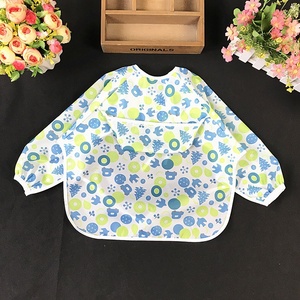 Bata de vestir impermeable para niños, babero delantal para bebé con botones, ropa de comedor sin necesidad de lavar, diseño para pintar la boca - Product Image 5