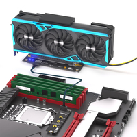 Kartu Riser M.2 M-Key ke PCI-e 4.0 X16 dengan Kabel Riser Oculink SFF-8612/8611 32GB/s Ekspansi GPU untuk Desktop ATX 6Pin Power