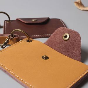 Tarjetero Minimalista Retro para Hombre, Cartera Pequeña de Cuero Genuino con Cierre de Broche, Monedero para Tarjetas de Visita y Monedas para Hombres y Chicos - Product Image 3