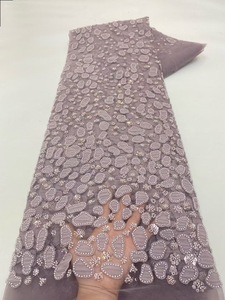 NI.AI Luxe Perlé Dentelle <span class=keywords><strong>Net</strong></span> Tissu Vêtements Accessoires Dentelle Tissu Satin Dentelle Sequin Polyester Tissu pour la Mariée - Product Image 3