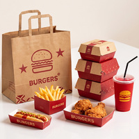 Échantillon Gratuit Prix Usine Boîte à Burger Qualité Alimentaire Emballage en Papier Contenant Alimentaire Boîte à Poulet Frit à Emporter Boîtes de Restauration Rapide