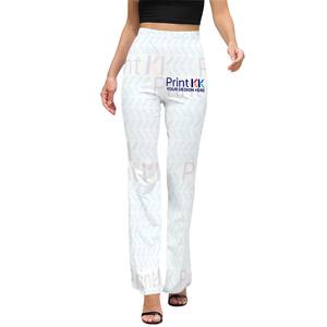 Image personnalisée pantalon large évasé décontracté pour femmes tissu tissé doux respirant taille moyenne braguette à glissière automne tenue de bureau froissée colorée - Product Image 5