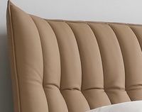 Lit double moderne élégant avec couche supérieure en cuir de vachette haute densité Cadre en mélèze russe Lits en bois massif en bois de pin doux